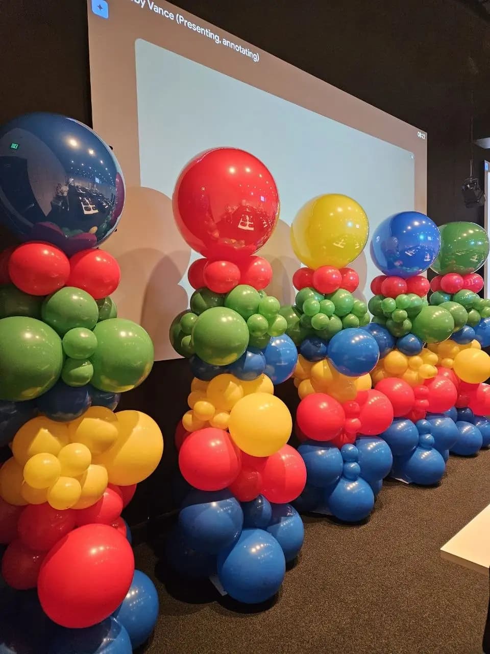 Google Team Event Primary Color Balloon Columns — view 02