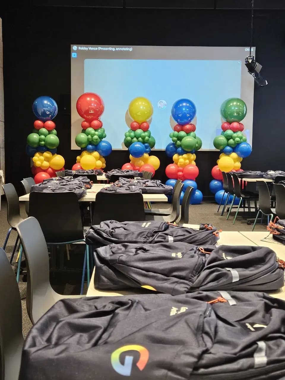 Google Team Event Primary Color Balloon Columns — view 03