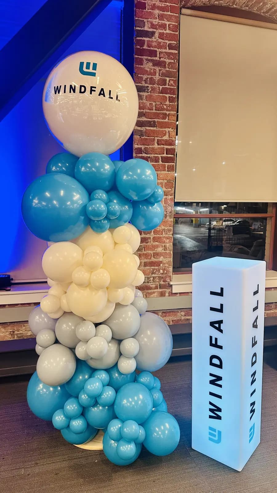 Windfall Branded Balloon Column Closeup — view 04