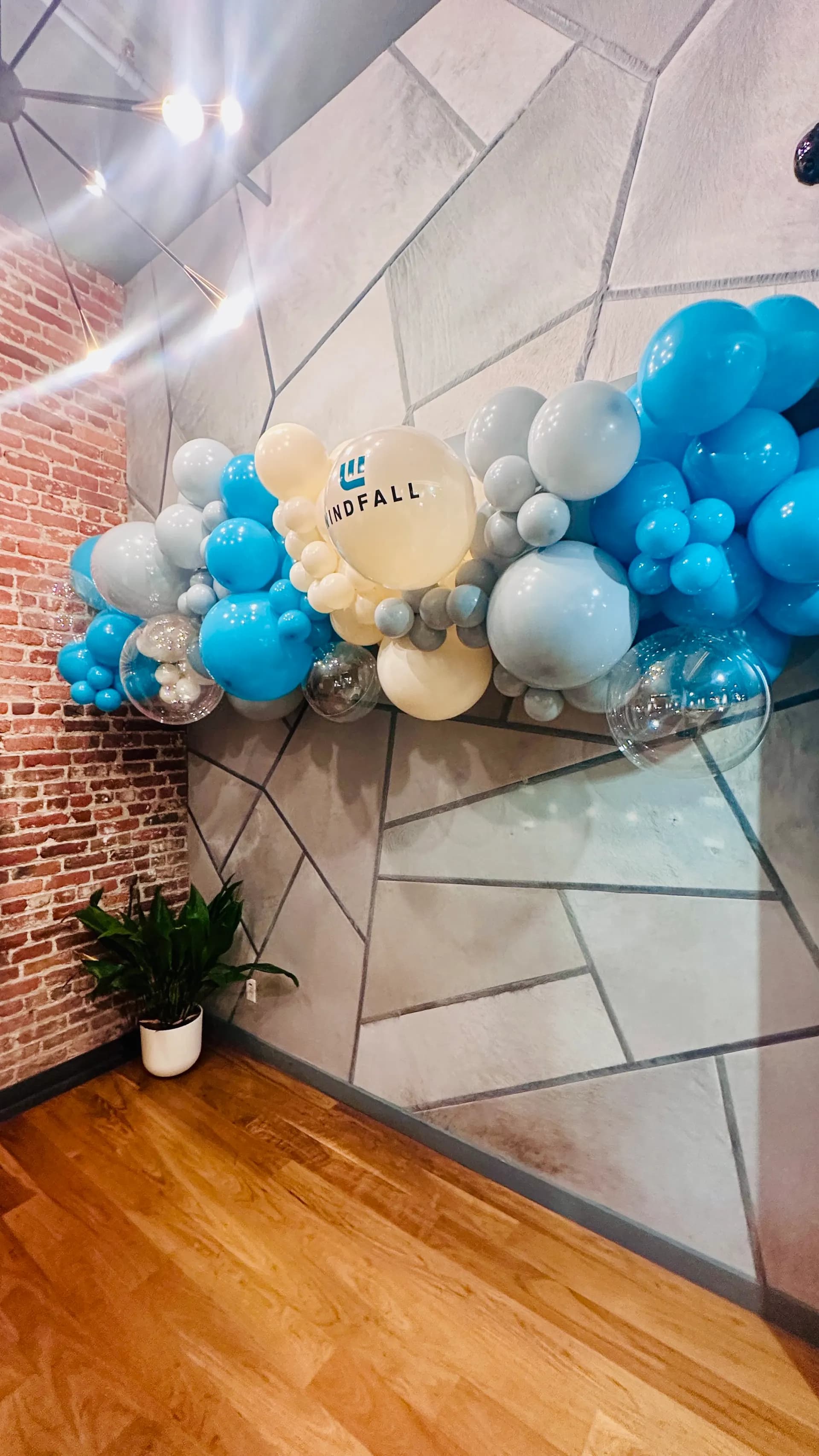 Entrance balloon arches and columns at the Luxury Corporate Event in San Francisco, California.