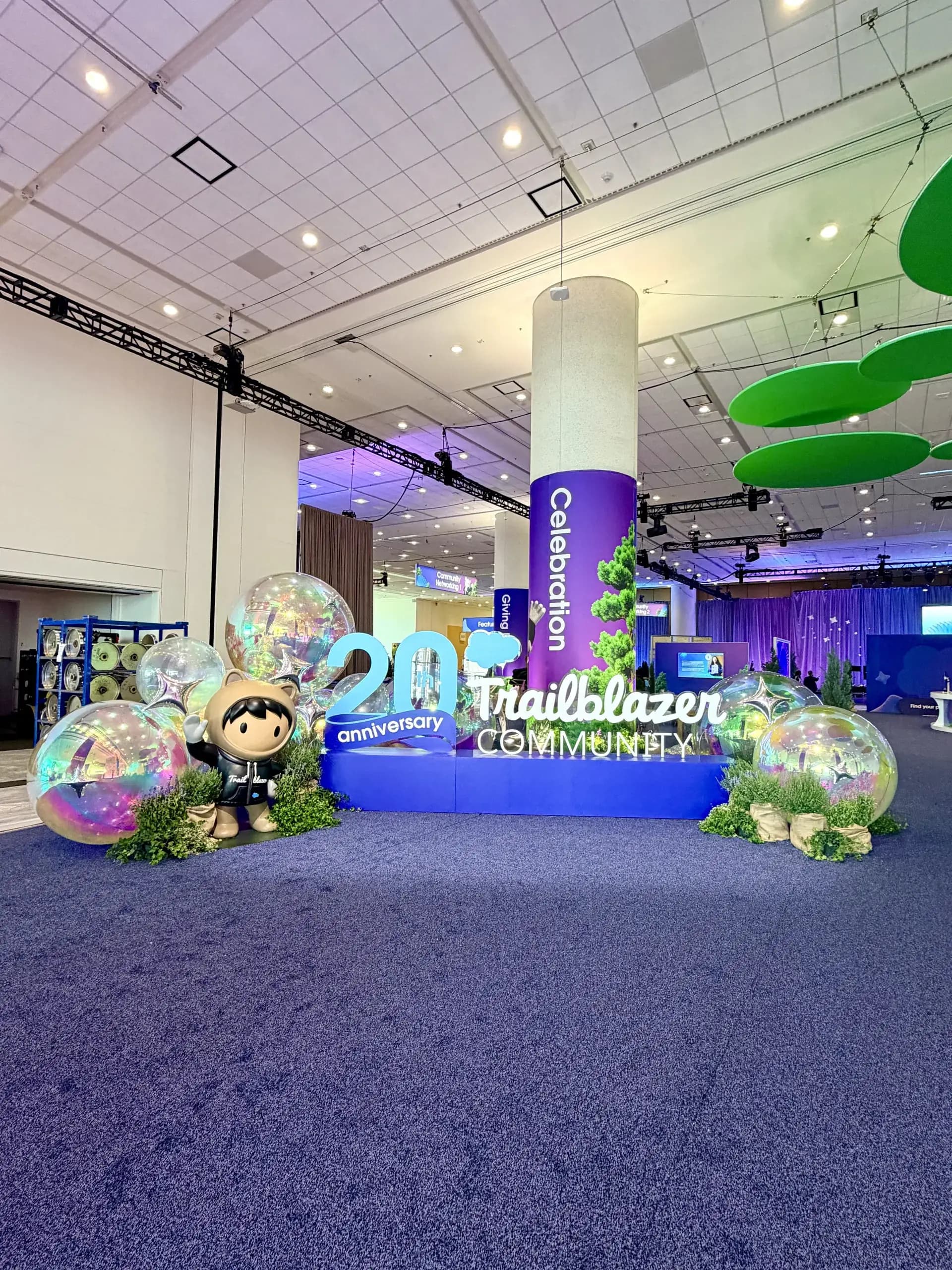 Large-scale branded balloon installation with mascot display for Salesforce at the Dreamforce 2026 in San Francisco, California.