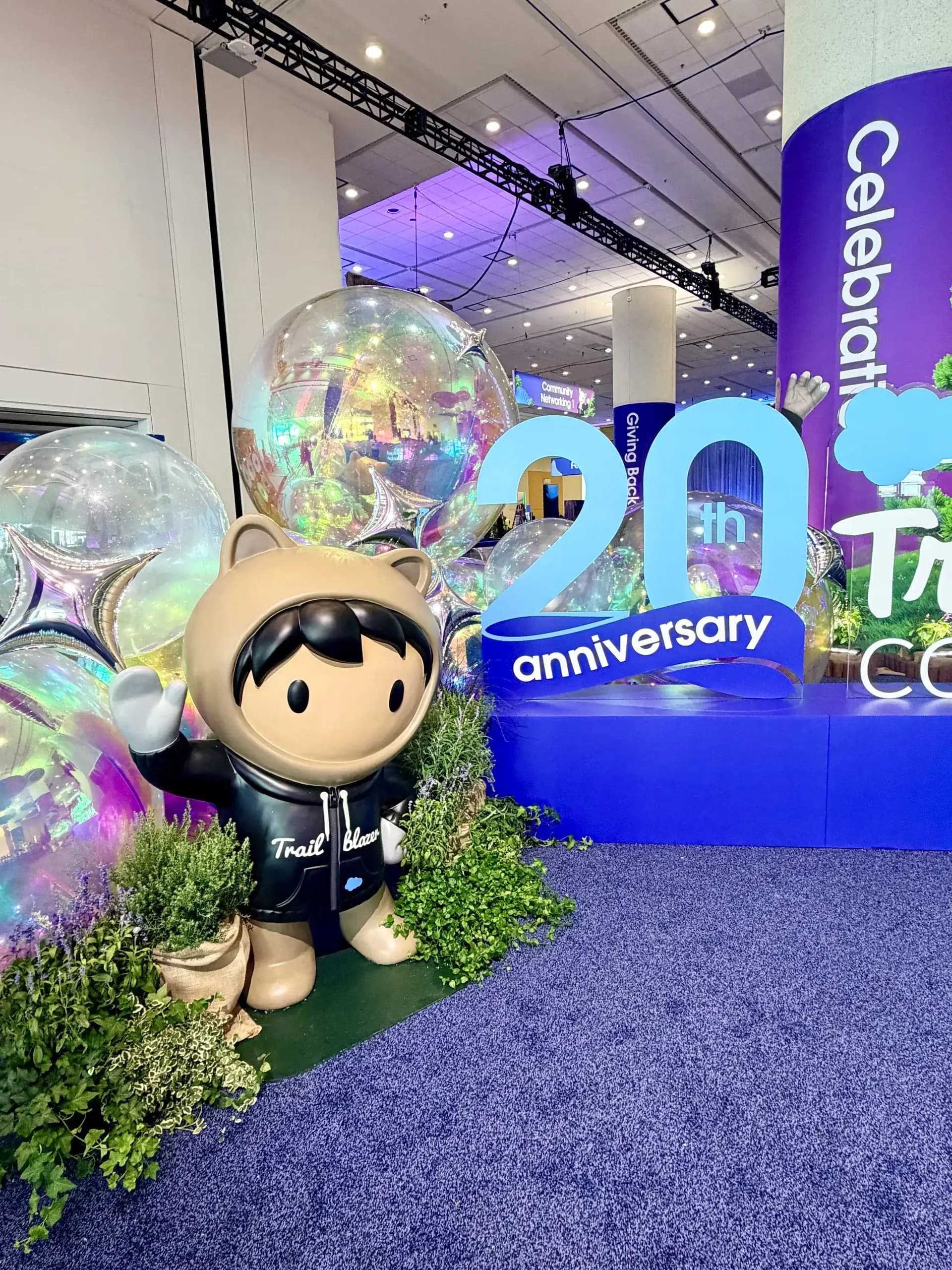 Salesforce's Dreamforce 2026 in San Francisco, California: large-scale branded balloon installation with mascot display, view 2 of 8.