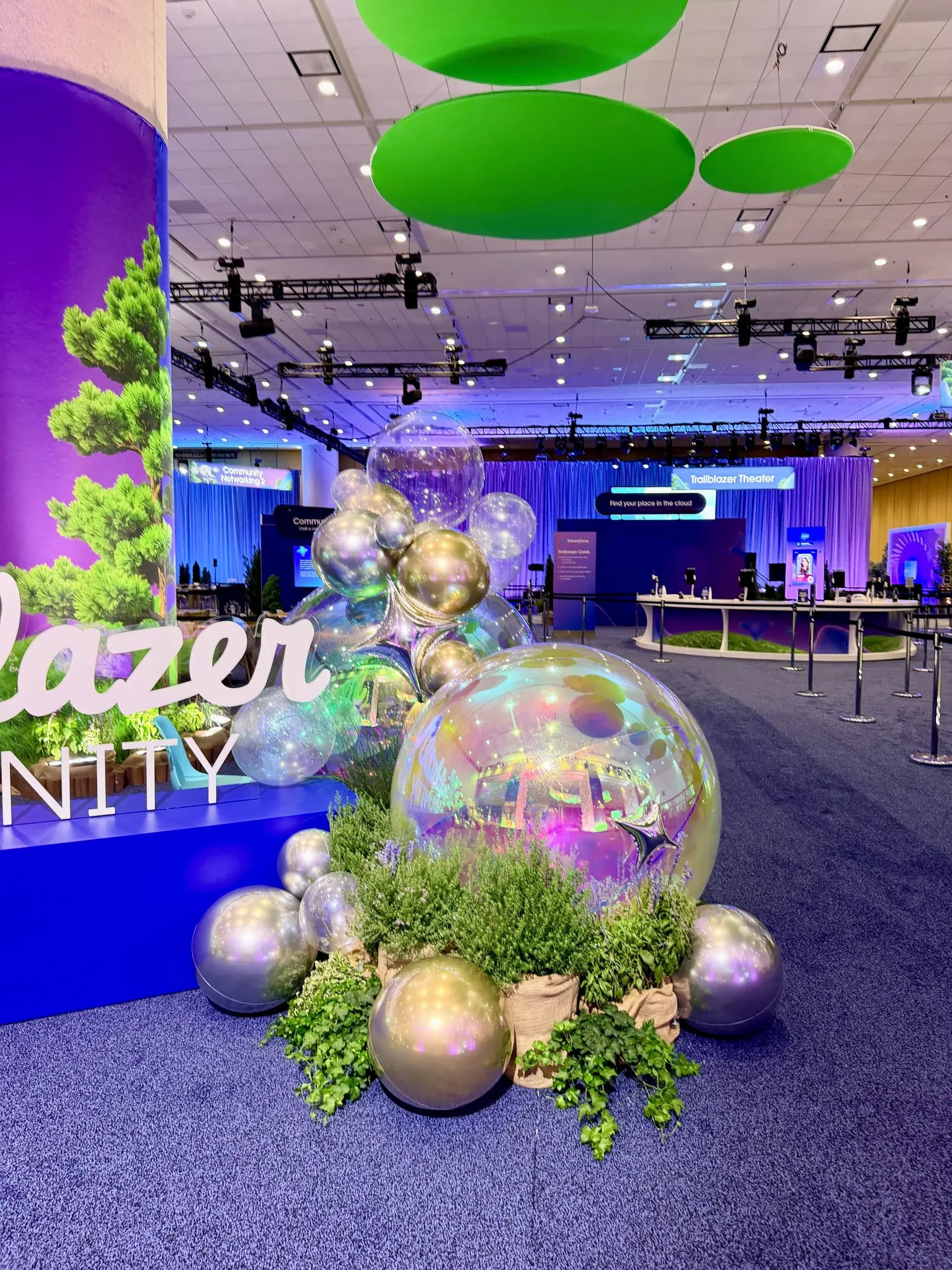 Large-scale branded balloon installation with mascot display produced by Balloon Décor for Salesforce in San Francisco, California, view 3.