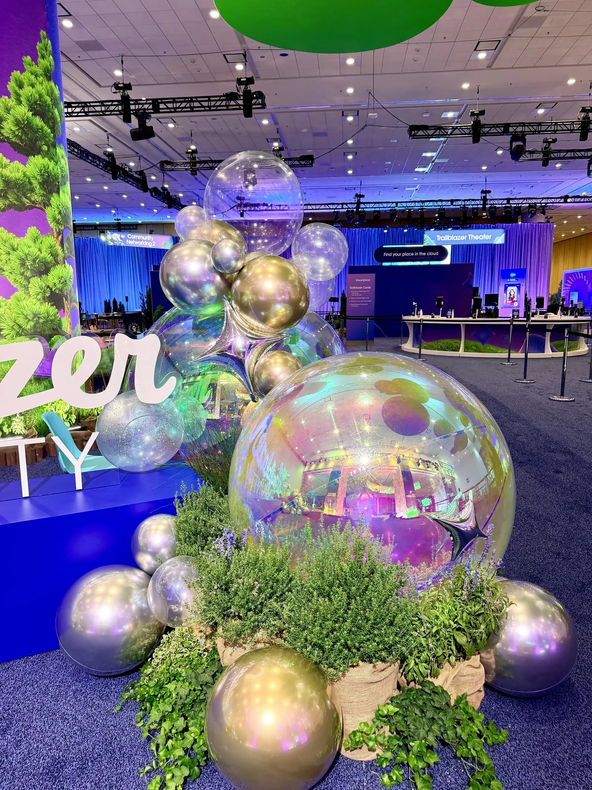 Large-scale branded balloon installation with mascot display installed on site for the Dreamforce 2026 in San Francisco, California, frame 5 of 8.