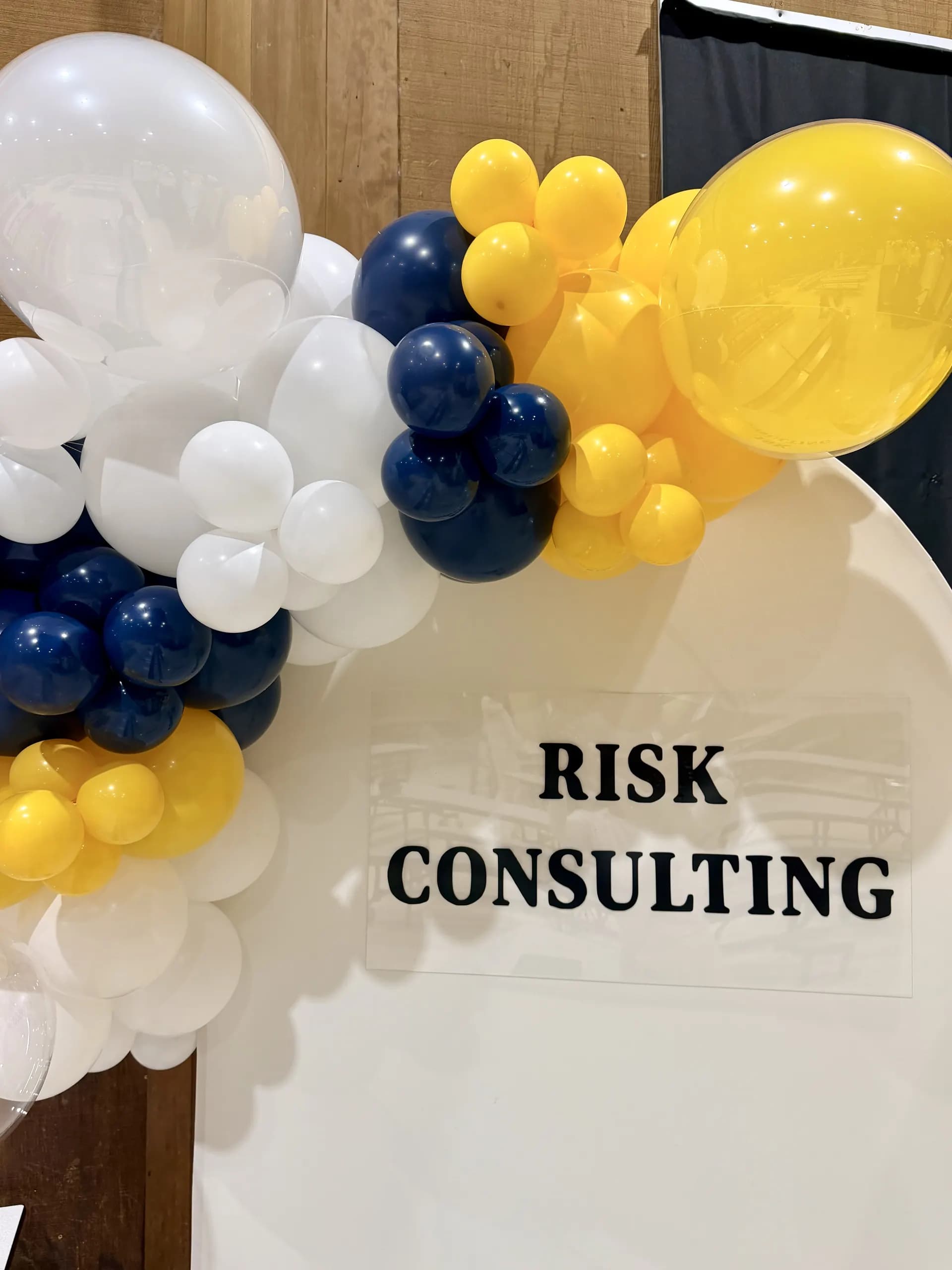Organic balloon backdrop and career-path arch panels installed on site for the Career Fair in Vallejo, California, frame 5 of 8.